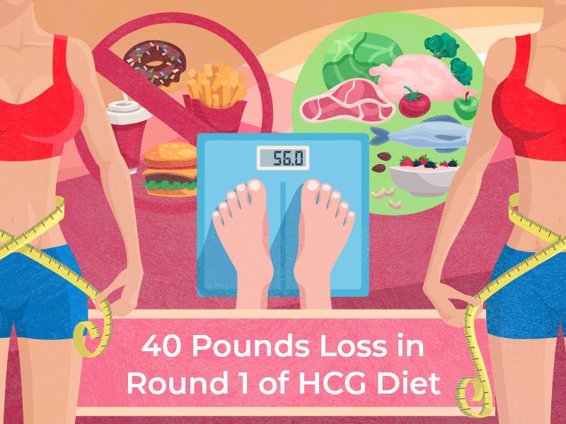 40 Pounds Loss in Round 1 of HCG Diet