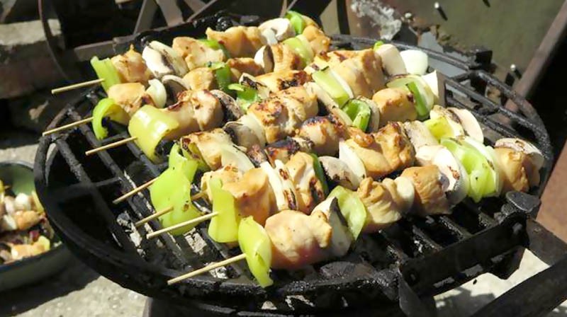 Chicken Barbeque with Steamed Brussels Sprouts