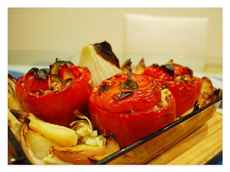 Baked Stuffed Red Peppers